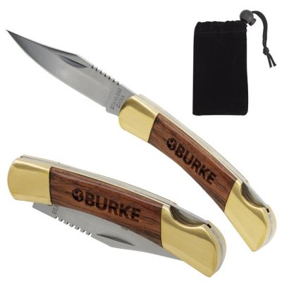 Small Rosewood Pocket Knife - Gold