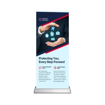 Economy Retractable Banner & Stand Set - 33"W x 79"H