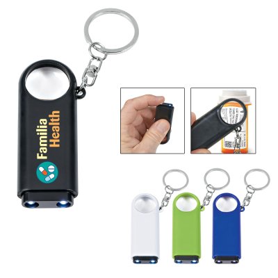 Magnifier And Led Light Key Chain