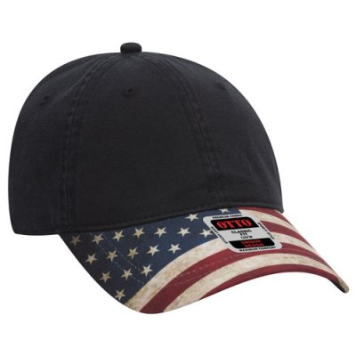 UNITED STATES FLAG DESIGN VISOR COTTON TWILL 6 PANEL LOW PROFILE BASEBALL CAP