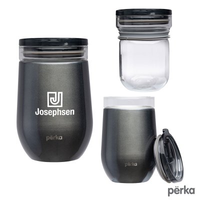 Perka Taylor 12 oz. Double Wall, Stainless Steel Wine Mug